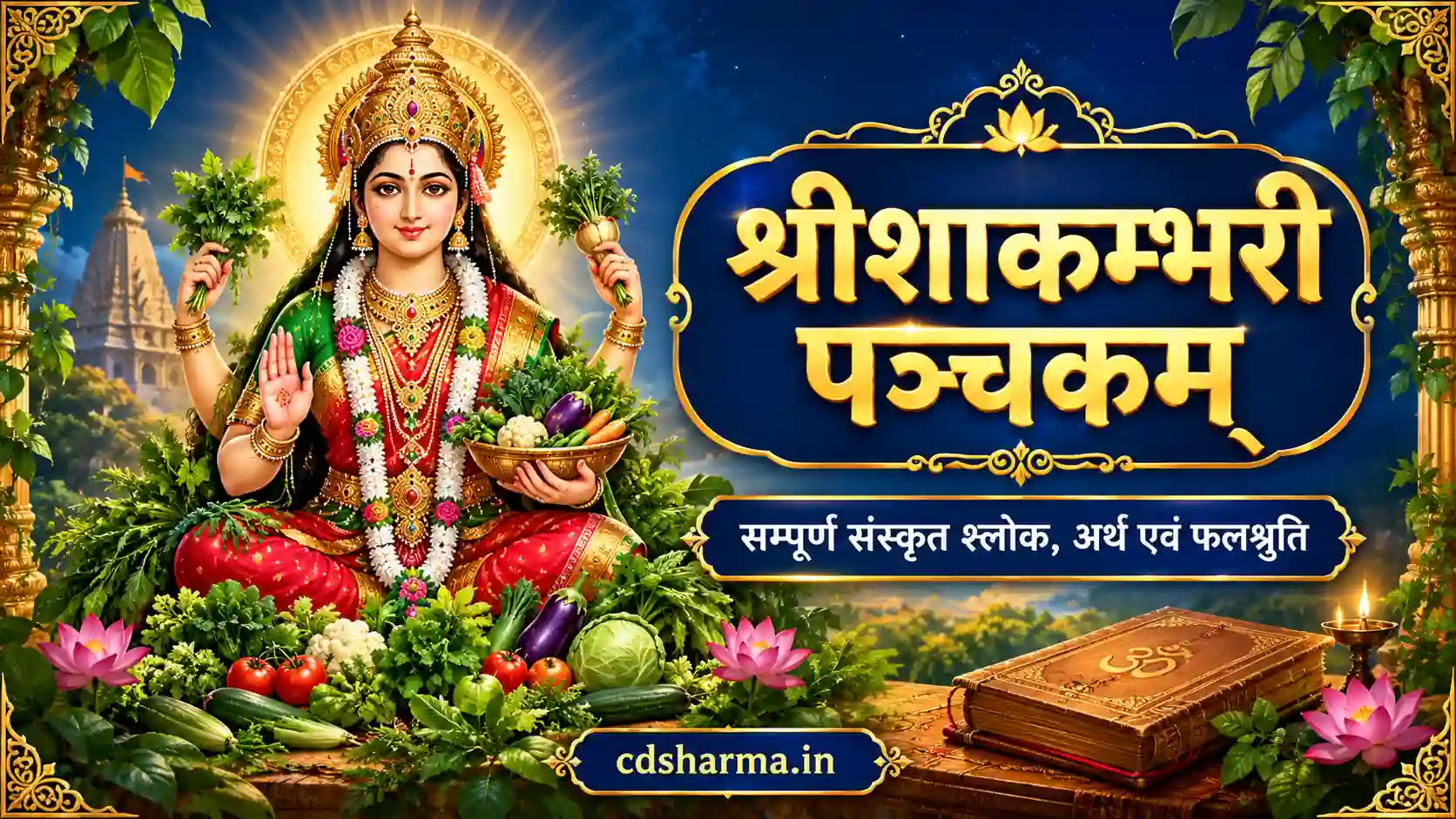 श्रीशाकम्भरी पञ्चकम्: सम्पूर्ण संस्कृत श्लोक, अर्थ एवं फलश्रुति | cdsharma.in