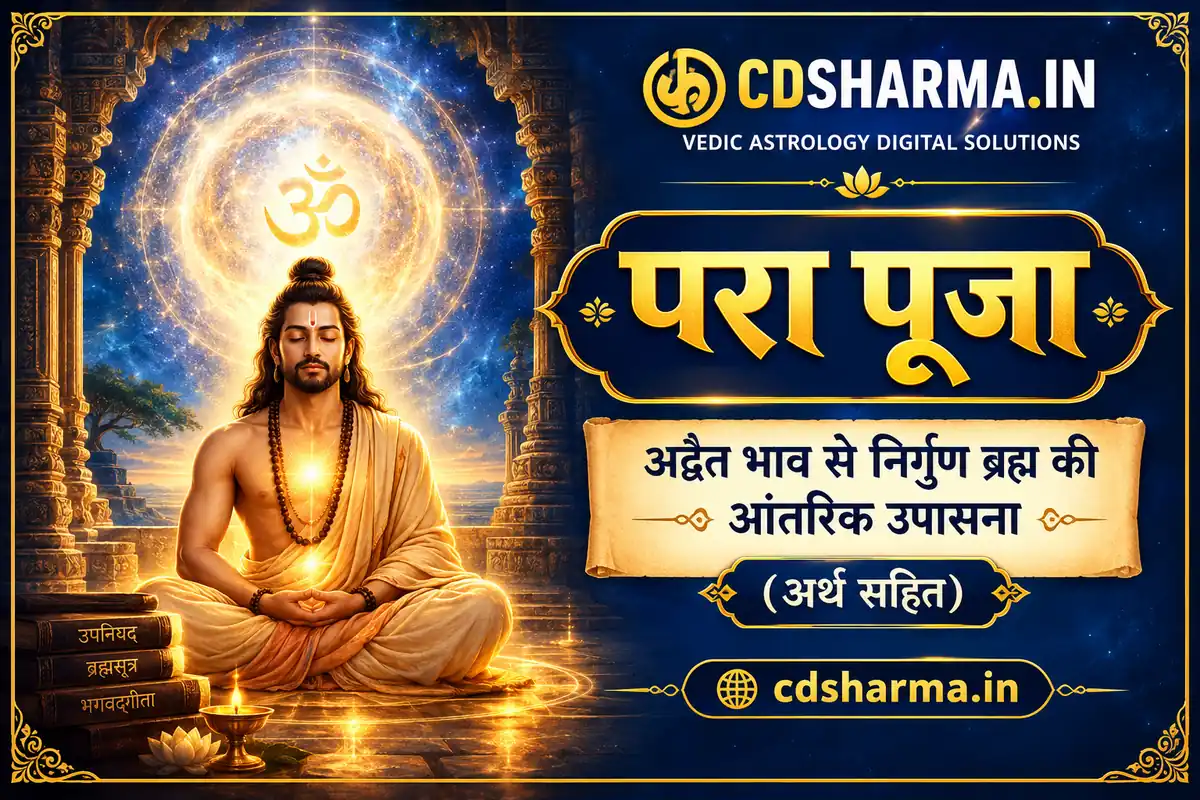 परा पूजा: अद्वैत भाव से निर्गुण ब्रह्म की आंतरिक उपासना (अर्थ सहित) | cdsharma.in