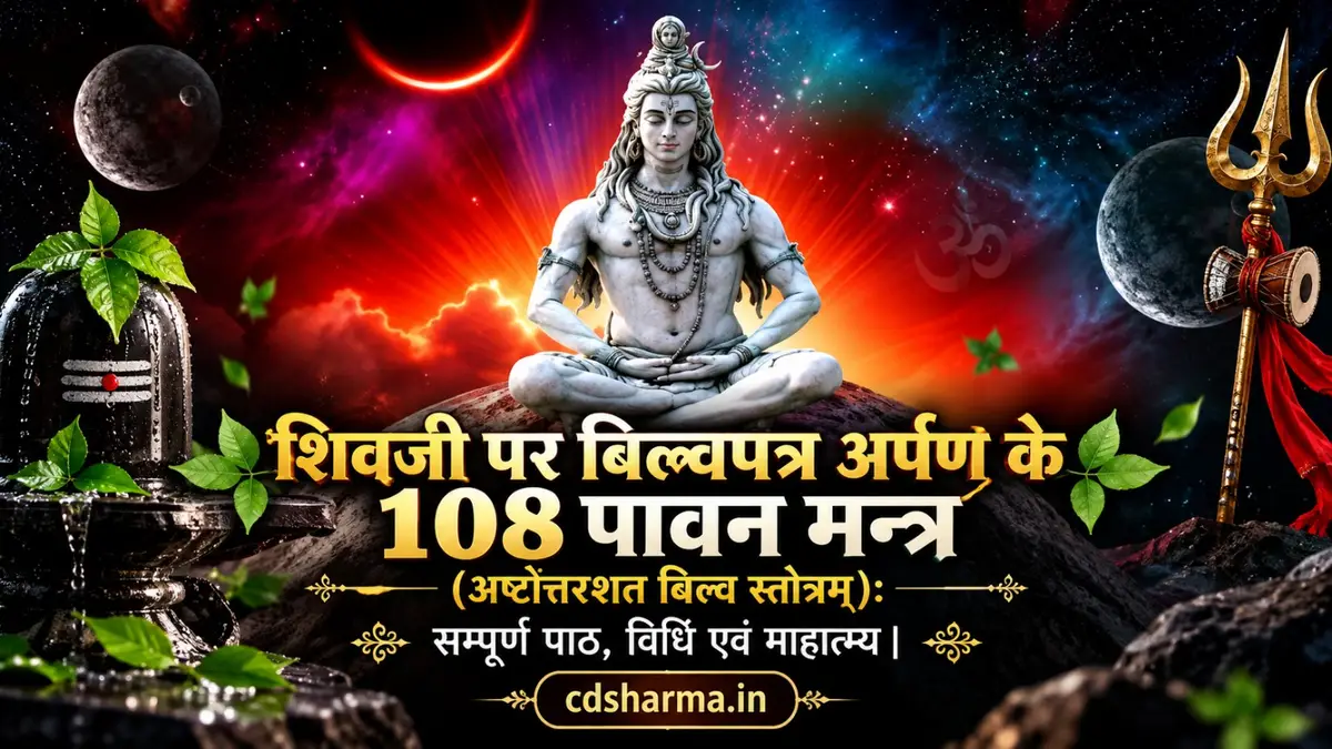शिवजी पर बिल्वपत्र अर्पण के 108 पावन मन्त्र (अष्टोत्तरशत बिल्व स्तोत्रम्): सम्पूर्ण पाठ, विधि एवं माहात्म्य | cdsharma.in