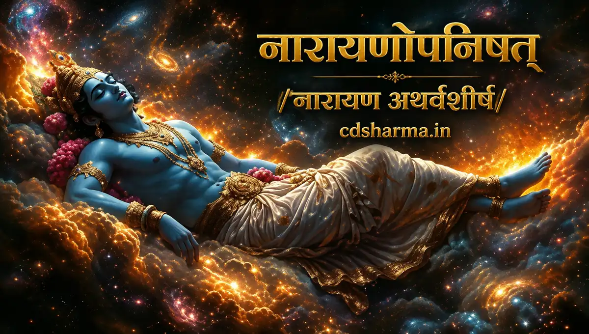 सम्पूर्ण श्रीनारायणोपनिषत् (नारायण अथर्वशीर्ष): मूल संस्कृत पाठ, अष्टाक्षर मन्त्र महिमा एवं फलश्रुति | cdsharma.in