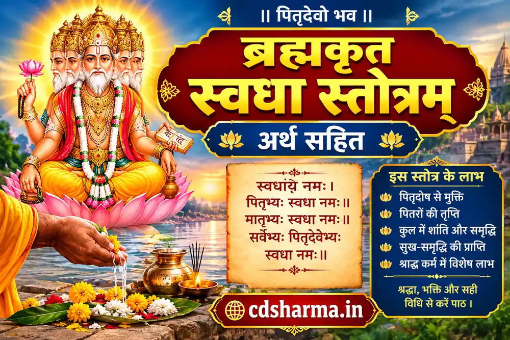 ब्रह्मकृत स्वधा स्तोत्रम् अर्थ सहित | cdsharma.in