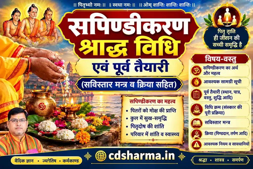 सपिण्डीकरण श्राद्ध विधि एवं पूर्व तैयारी (सविस्तार मन्त्र व क्रिया सहित) | cdsharma.in