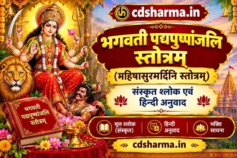 भगवती पद्यपुष्पांजलि स्तोत्रम् (महिषासुरमर्दिनि स्तोत्रम्) संस्कृत श्लोक एवं हिन्दी अनुवाद | cdsharma.in