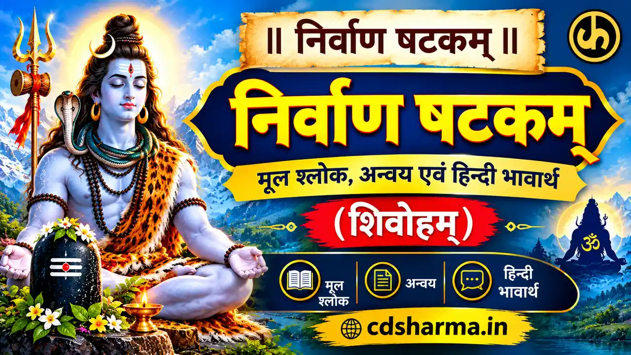निर्वाण षटकम्: मूल श्लोक, अन्वय एवं हिन्दी भावार्थ (शिवोहम्) | cdsharma.in